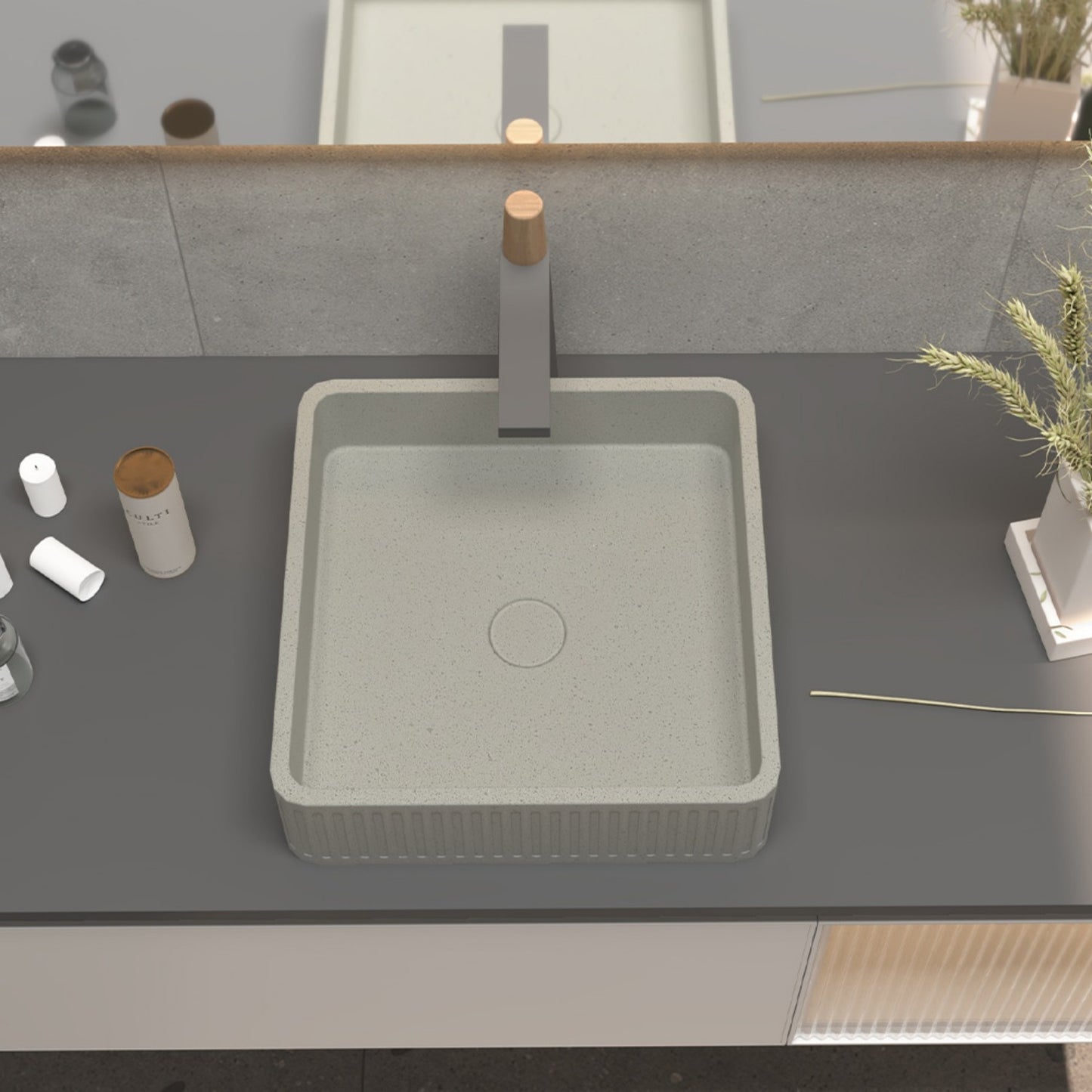 CS-011 Белый терраццо, бетонный умывальник