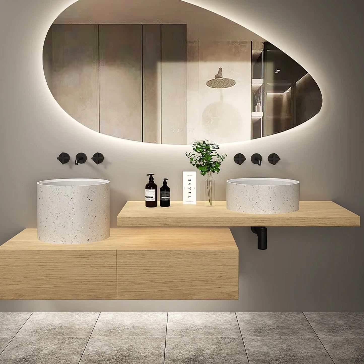 CS-011 Белый терраццо, бетонный умывальник