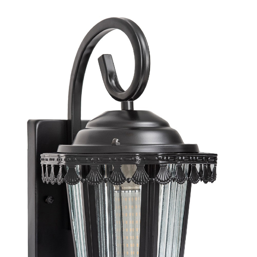 Black Outdoor Wall Lantern, Heavy-Duty Iron/Stainless Steel, Custom