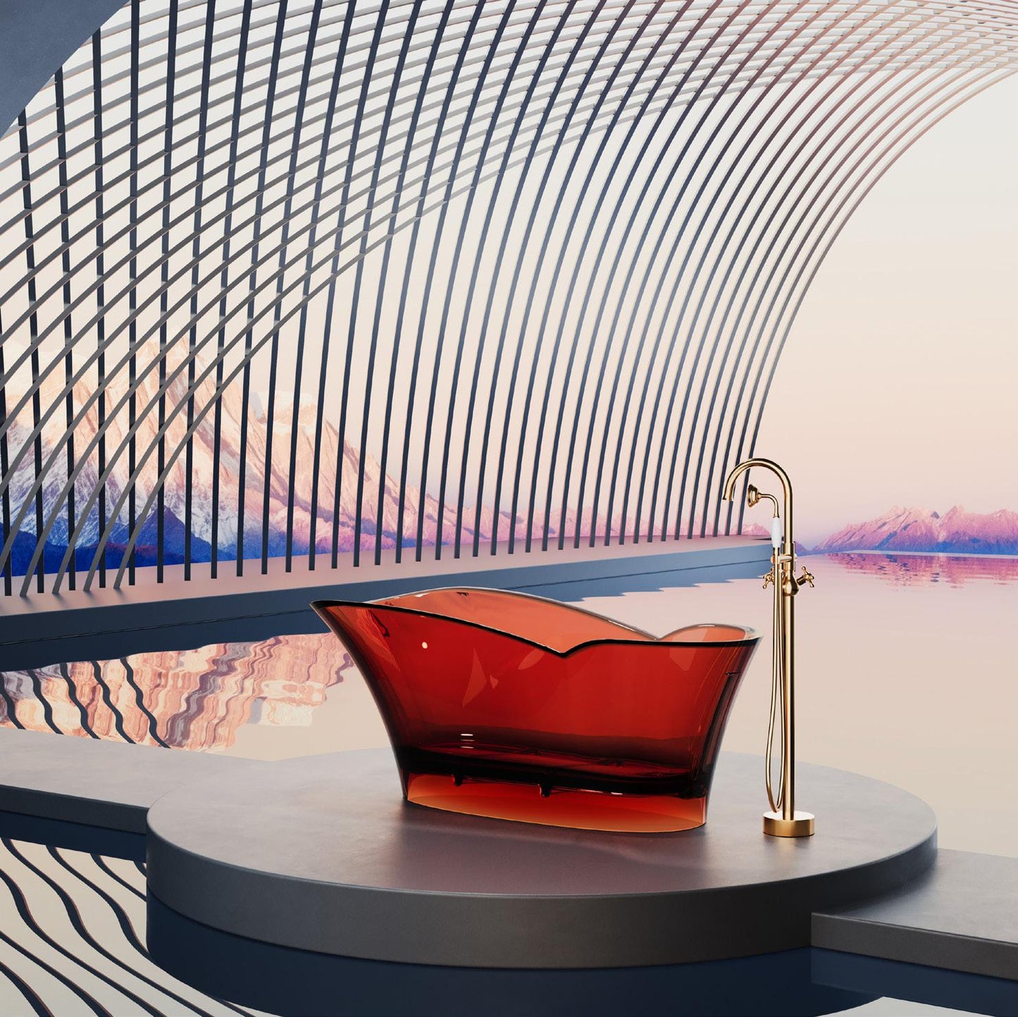 Creative Crystal Resin Bathtub