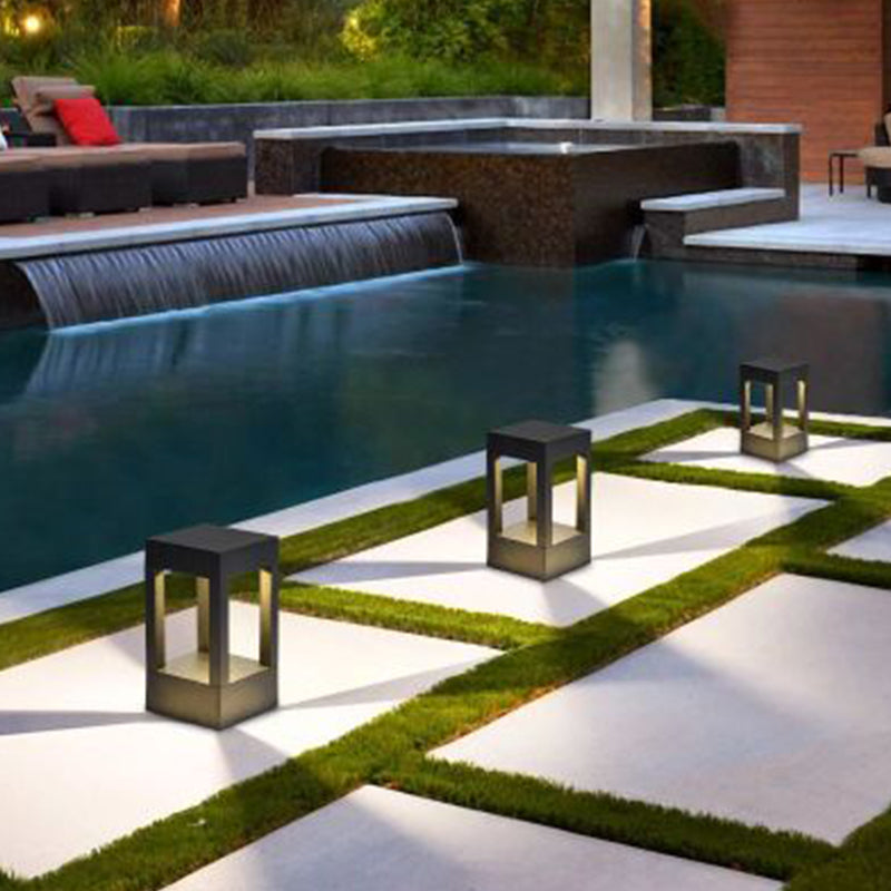 Modern Square LED Bollard Light for Garden