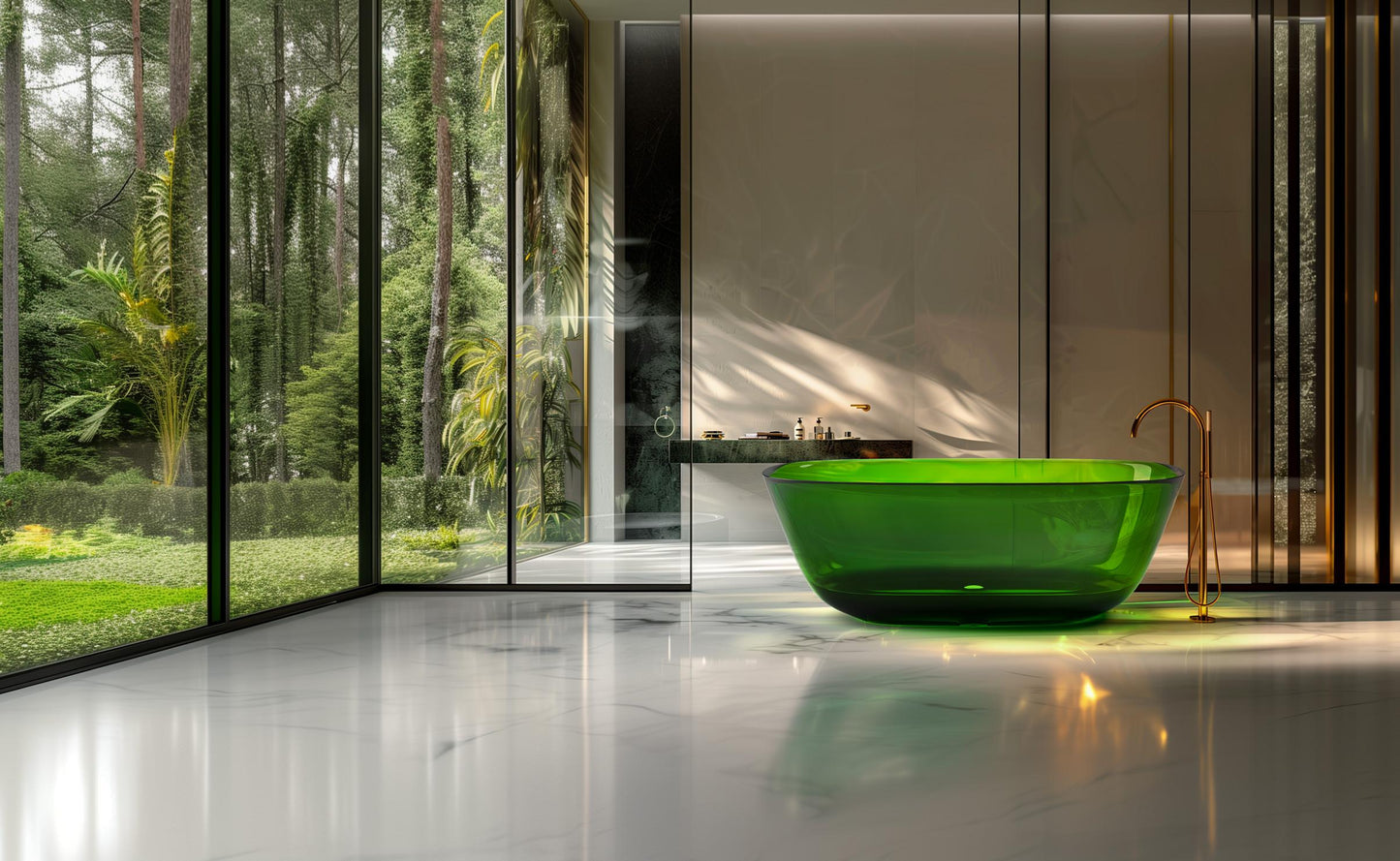 Dark Green Crystal Resin Bathtub