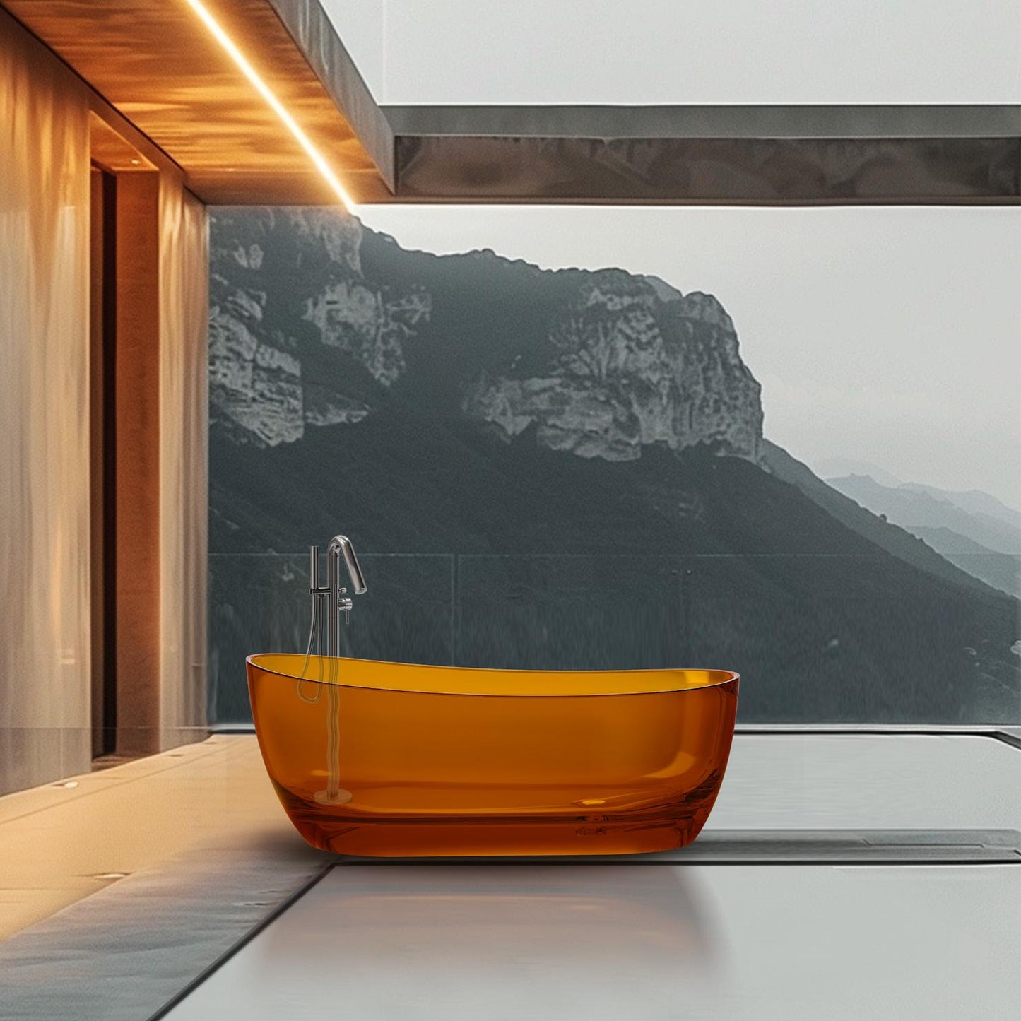 Orange Crystal Resin Bathtub