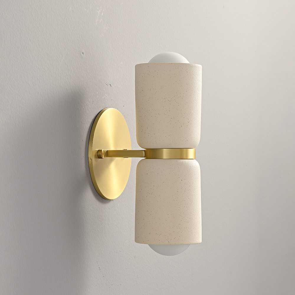 White Gold Iron Ceramic Wall Lamp