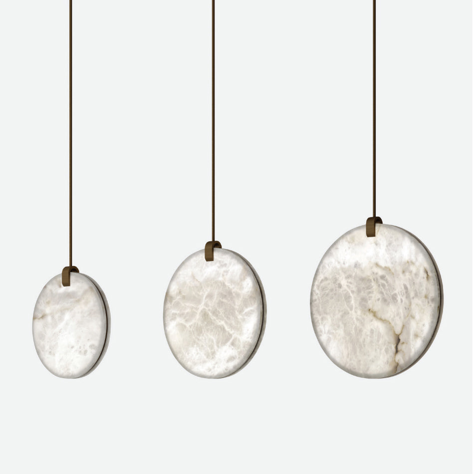 Round Alabaster Chandelier for Foyer