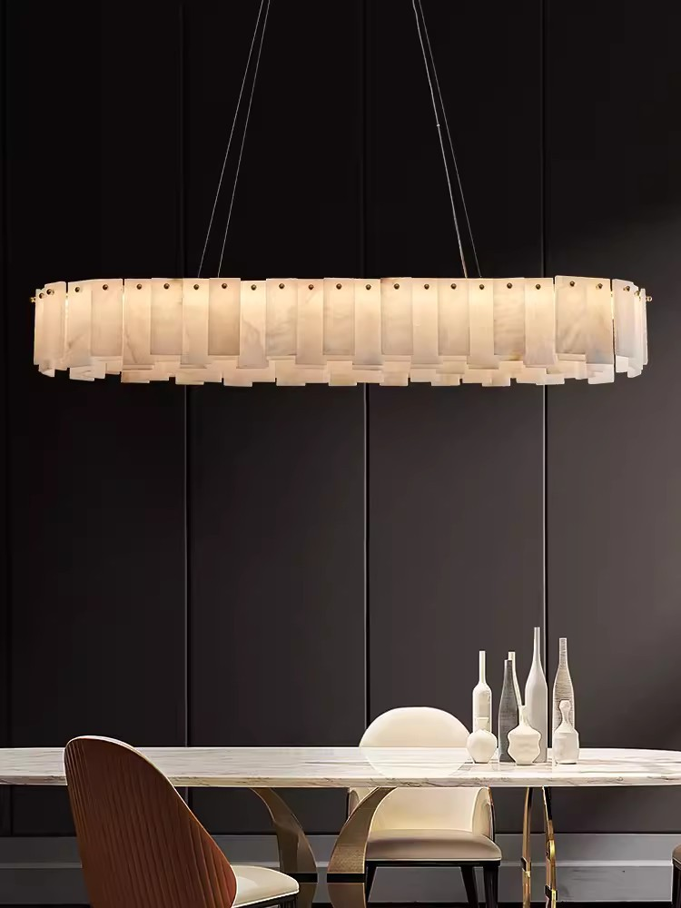 Natural Stone Alabaster Chandelier Fixture