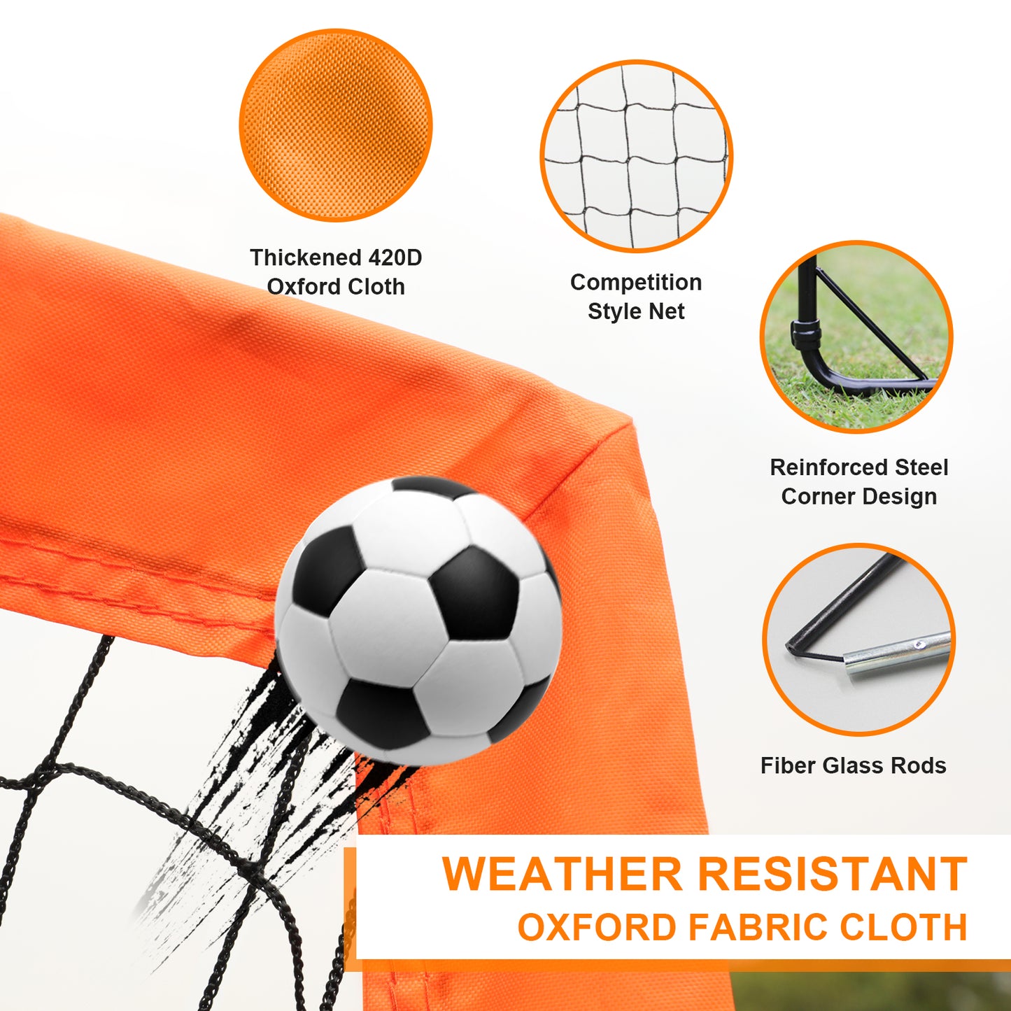 Portable 420D Oxford Cloth Soccer Goal – 2-in-1 Design