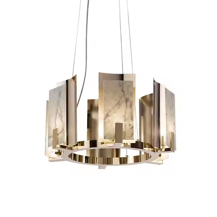 Alabaster Pendant for Marble Duplex Staircase