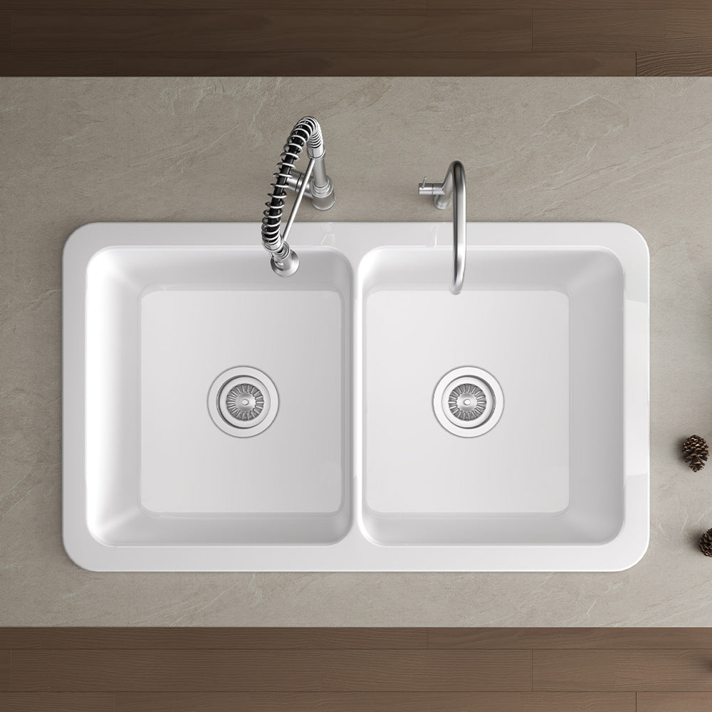 White Workstation Kitchen Farmhouse Sink