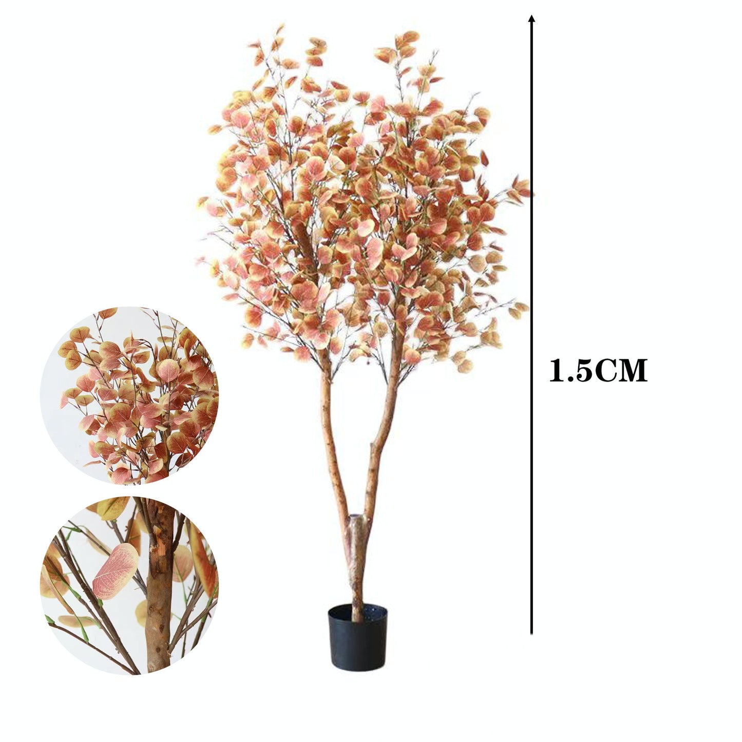 Simulated Autumn Money Tree Decorative Green Plant Potted Ornaments
