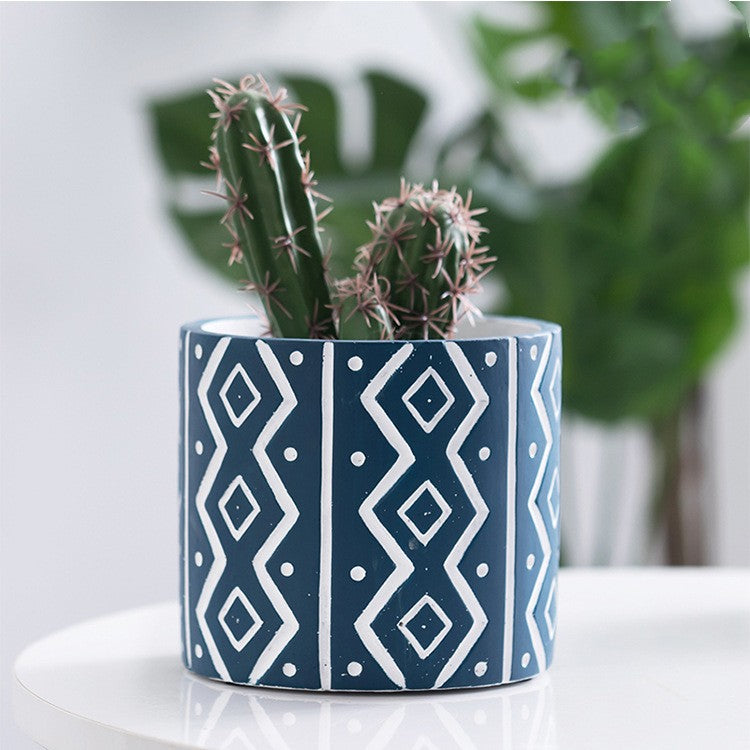 Hejmo Blua Cementa Vazo Manfaritaĵoj