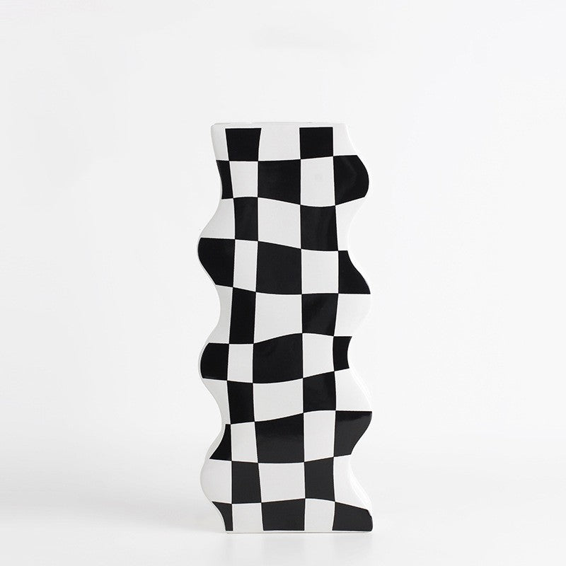 Nigra Kaj Blanka Damluda Ceramika Vazo