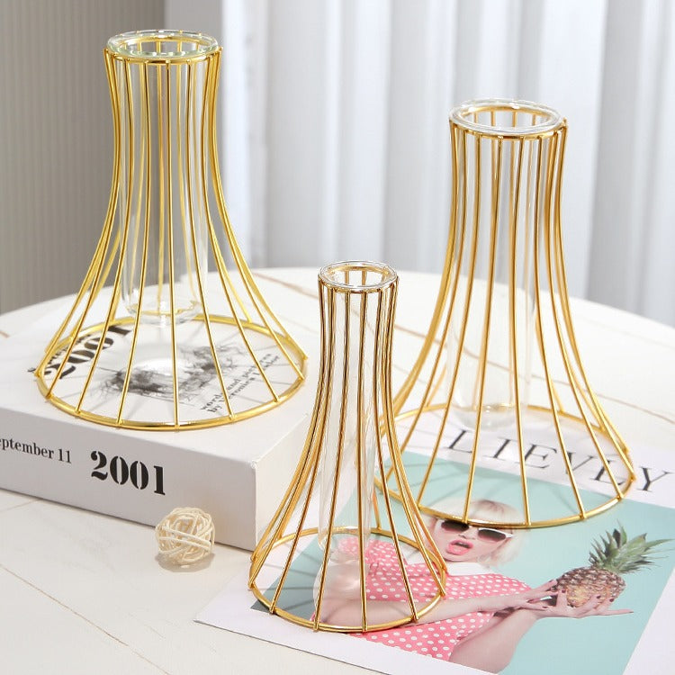 Металлическая стеклянная ваза Гидропонный контейнер