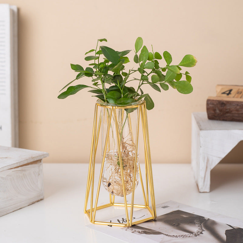 Pogranda Or-Plata Feraĵo Vitraj Vazoj