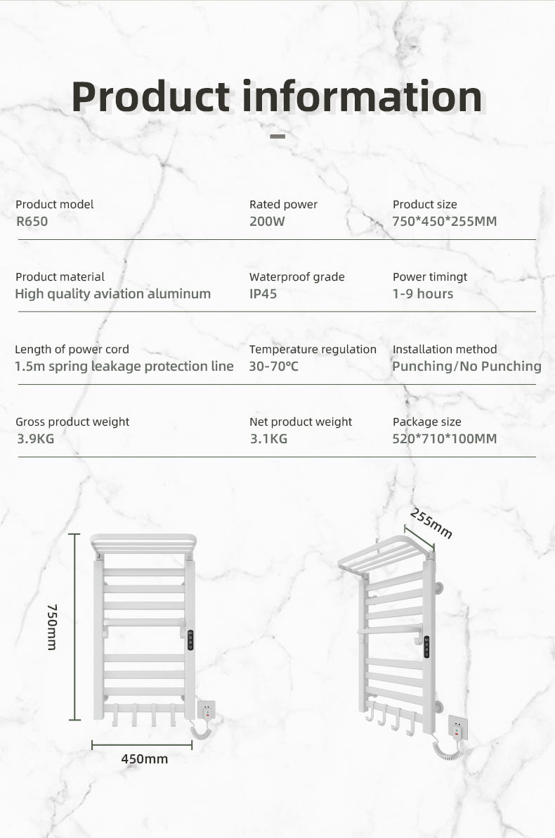 R650 Smart Electric Towel Rack