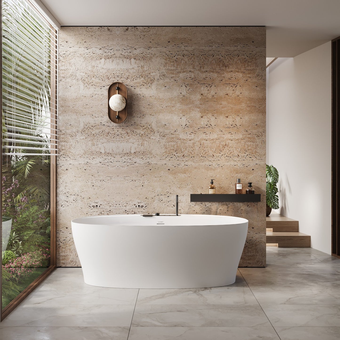 Curved Sloped Oval Freestanding Bathtub 915