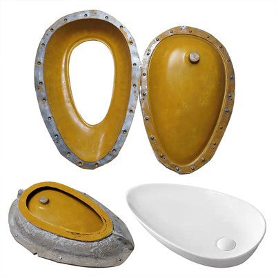 Silicone Washbasin Mold for Concrete & Resin Ceramic Sink Casting