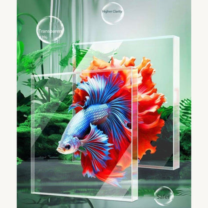 Eco-Friendly Wall-Mounted Ultra Clear Glass Fish Tank