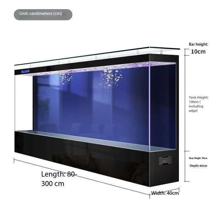 Eco-Friendly Wall-Mounted Ultra Clear Glass Fish Tank