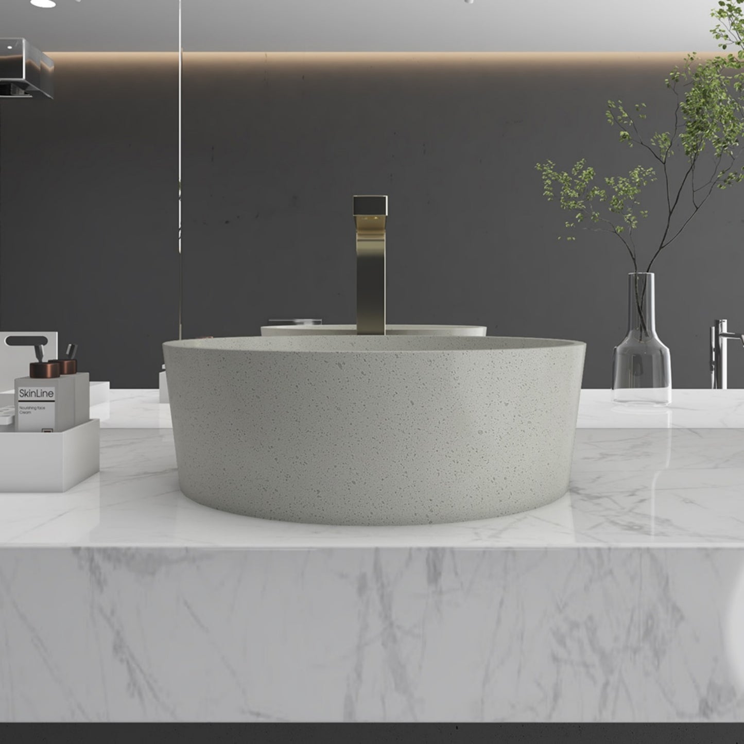 CS-011 Белый терраццо, бетонный умывальник