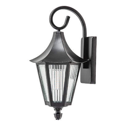 Black Outdoor Wall Lantern, Durable Iron/Stainless Steel, Customizable