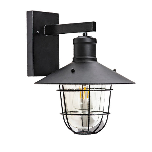 Modern Black Stainless Steel Outdoor Wall Lantern, Customizablele
