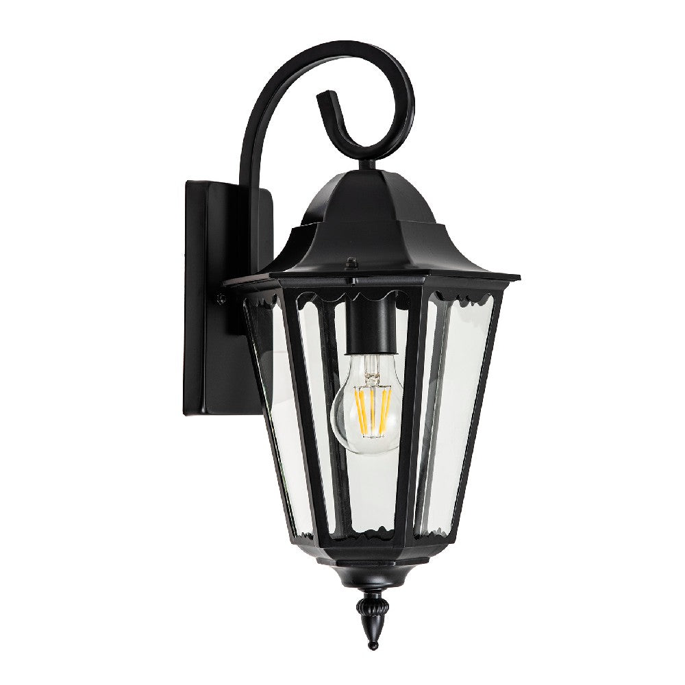 Black Outdoor Wall Lantern, Customizable Iron/Stainless Steel Fixture