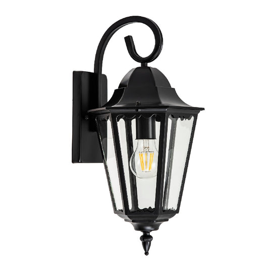 Black Outdoor Wall Lantern, Customizable Iron/Stainless Steel Fixture