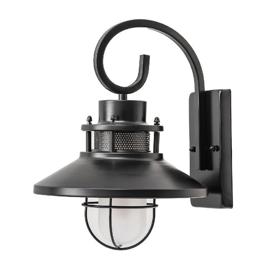 Rustic Black Iron Outdoor Wall Sconce, Customization Available