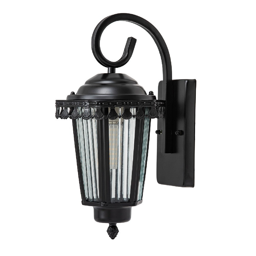 Black Outdoor Wall Lantern, Heavy-Duty Iron/Stainless Steel, Custom