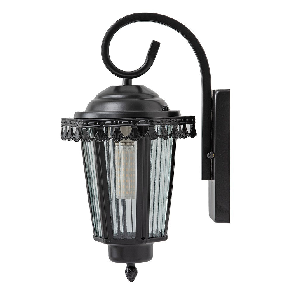 Black Outdoor Wall Lantern, Heavy-Duty Iron/Stainless Steel, Custom