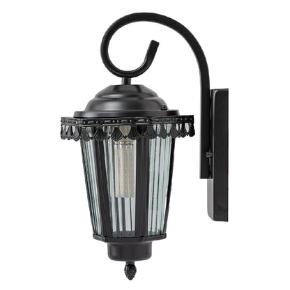 Black Outdoor Wall Lantern, Heavy-Duty Iron/Stainless Steel, Custom