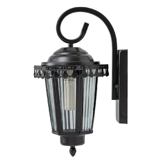 Black Outdoor Wall Lantern, Heavy-Duty Iron/Stainless Steel, Custom