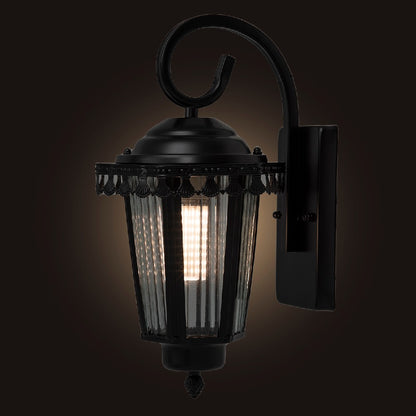 Black Outdoor Wall Lantern, Heavy-Duty Iron/Stainless Steel, Custom