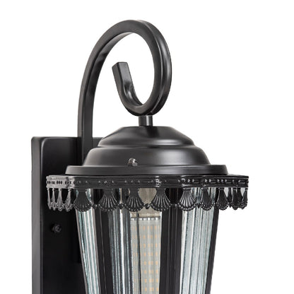 Black Outdoor Wall Lantern, Heavy-Duty Iron/Stainless Steel, Custom