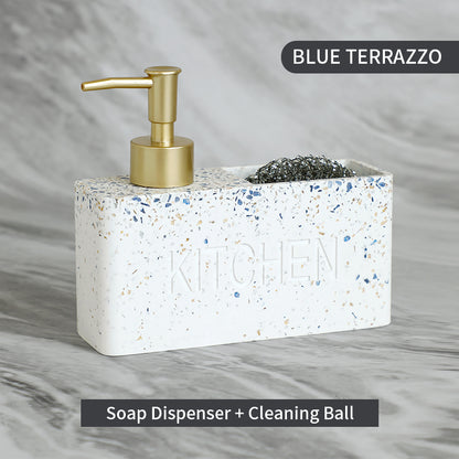 Дозатор мыла 2 в 1 «Терраццо-эффект»