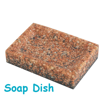 Набор аксессуаров для ванной комнаты с эффектом черного терраццо