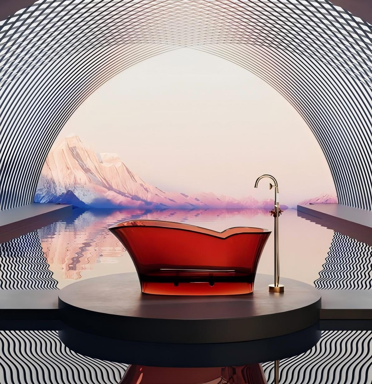 Creative Crystal Resin Bathtub