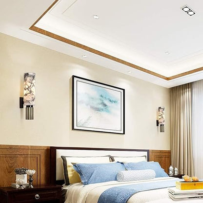 Black Brass Alabaster LED Wall Lamp