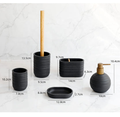 Resin Bathroom Accessory Set - 5 Pieces