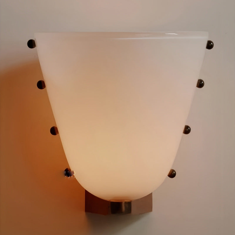 Vintage Green Glass Wall Sconce