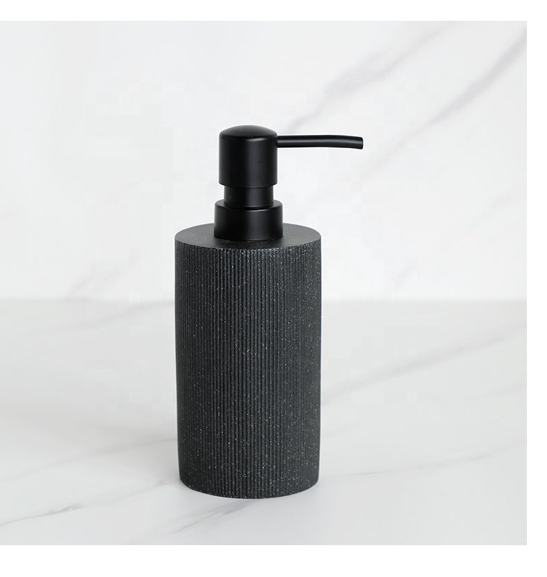 Black Sandstone Resin Bathroom Set