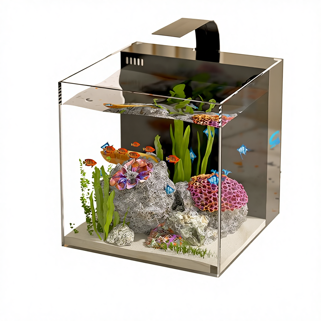 Modern 4L Ultra-White Glass Aquarium