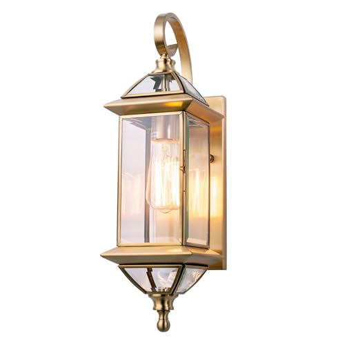 All-Copper Gold Glass LED Wall Lamp