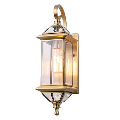 All-Copper Gold Glass LED Wall Lamp
