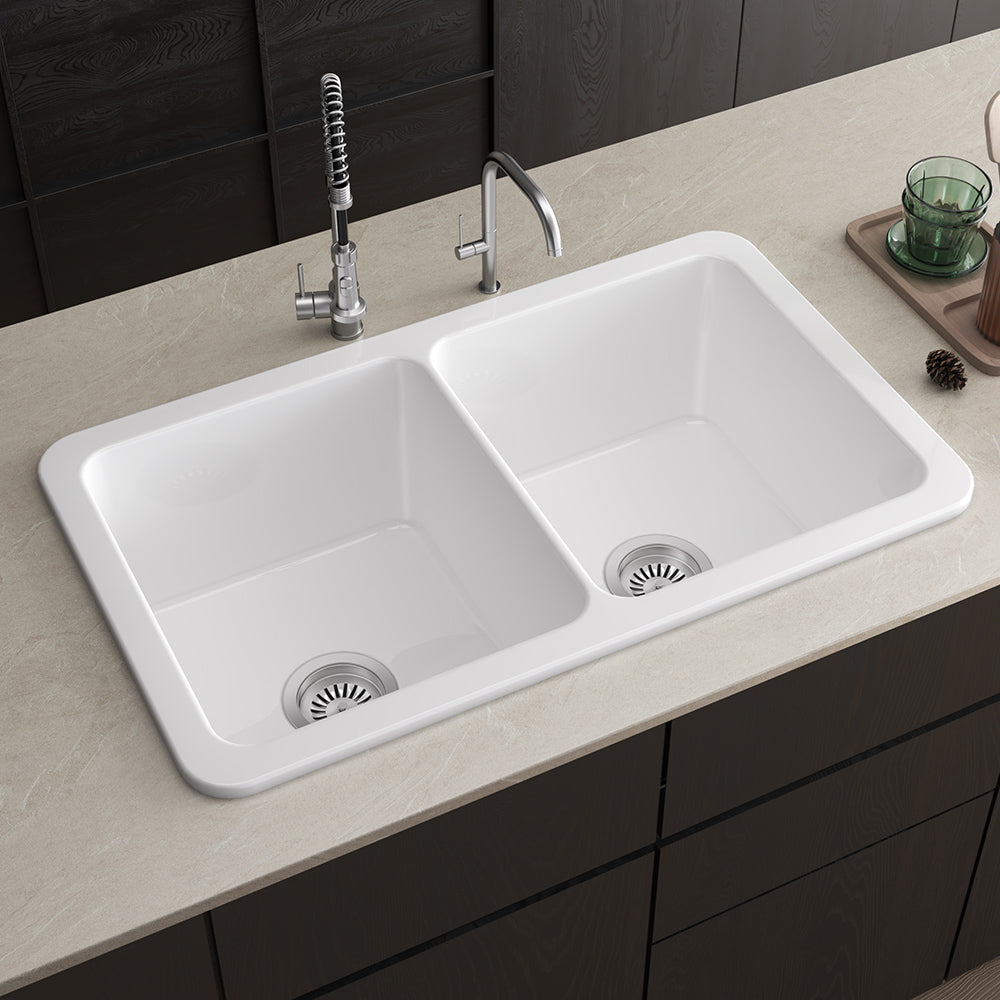 White Workstation Kitchen Farmhouse Sink