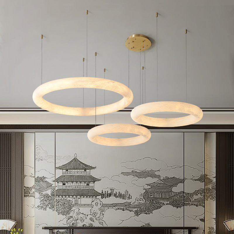 Alabaster Chandelier for Restaurant Lighting