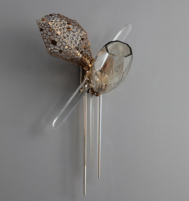 Modern Brass Glass LED Wall Lamp