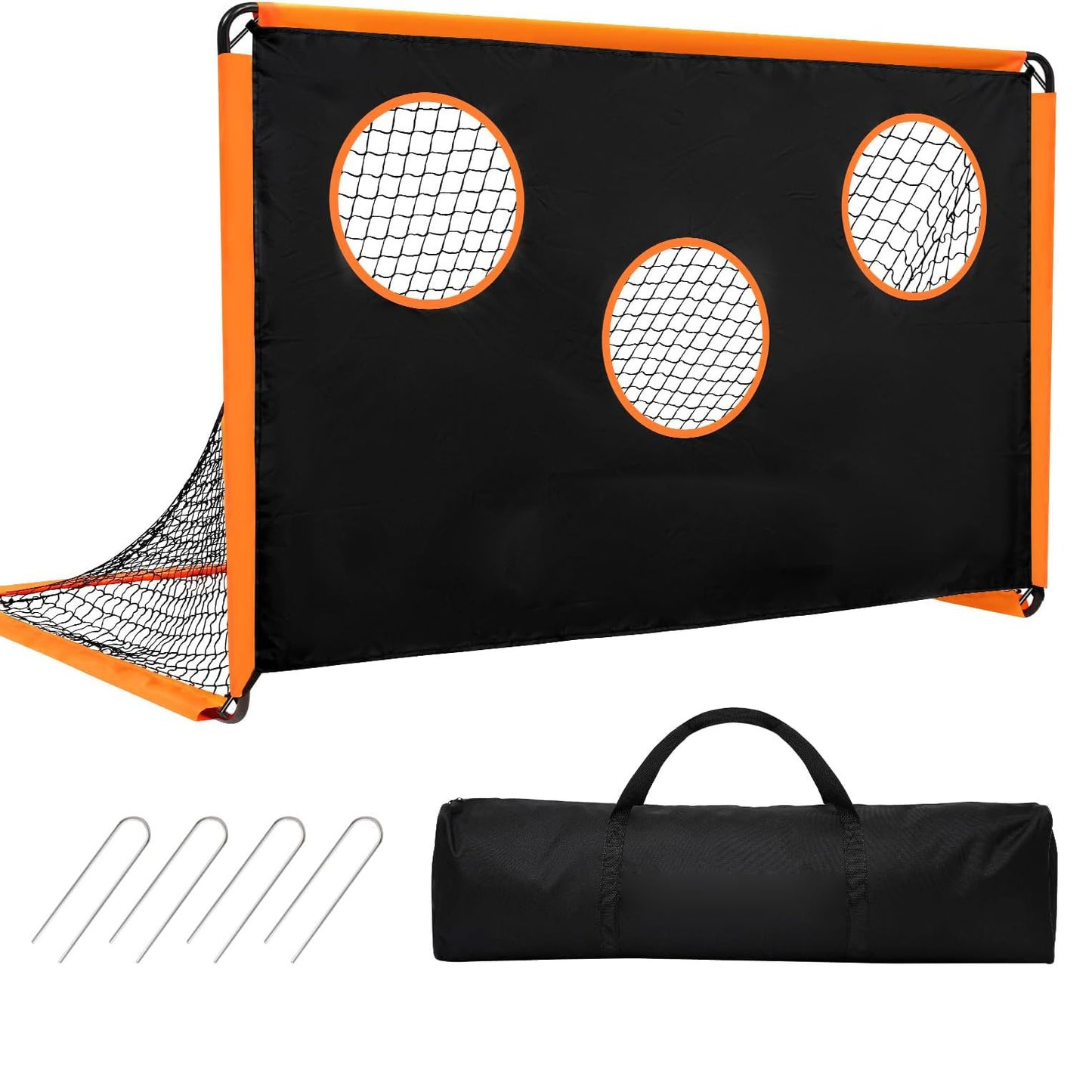Adjustable 6x4ft Soccer Goal with UV-Resistant Net for Training