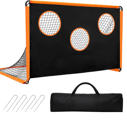 Adjustable 6x4ft Soccer Goal with UV-Resistant Net for Training